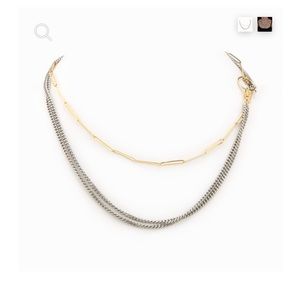 Taylor and Teasier mixed metal staple necklace
